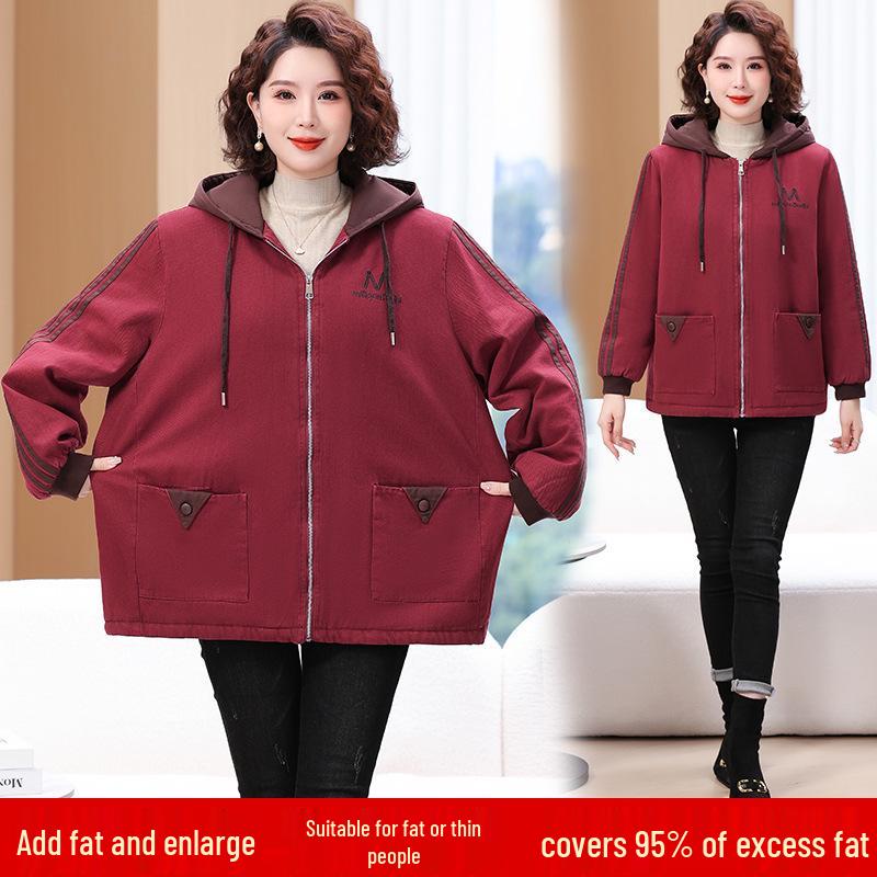 Plus Size Hooded Velvet Coat for Middle-Aged Women - Fashionable Cotton-Padded Jacket 4XL: 145-160 jin бордовый
Plus Size Hooded Velvet Coat for Middle-Aged Women - Fashionable Cotton-Padded Jacket 4XL: 145-160 jin бордовый