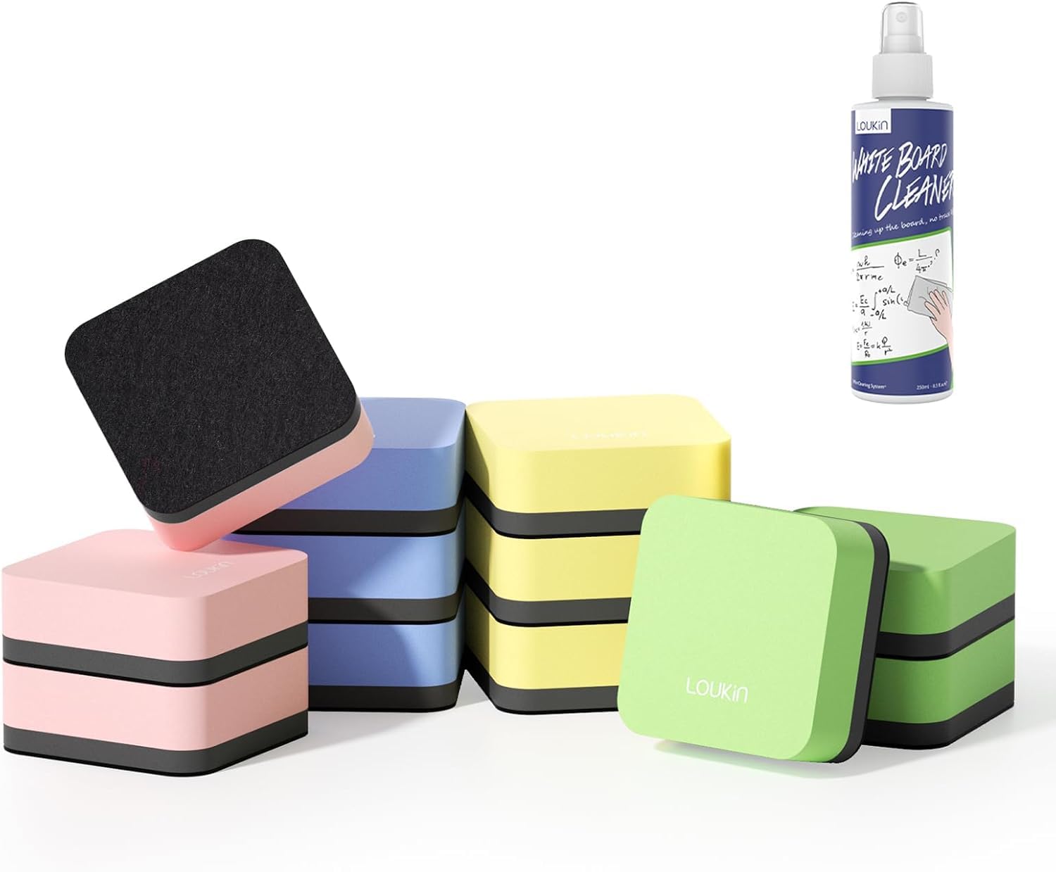 LOUKIN Набор магнитных ластиков для доски из ЭВА, 4 ластика 5x5x2 см, 12, Очиститель, Дети, Учителя, Классы, Дом, Офисы,