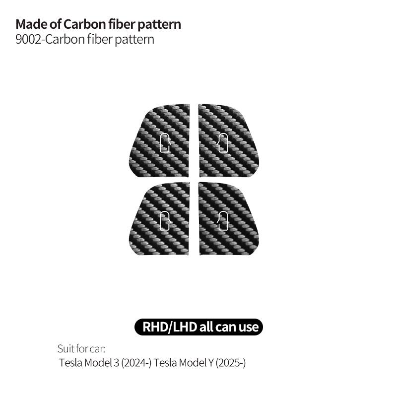 Carbon Fiber For Tesla Model 3 (2024-)/ Model Y (2025-) Car Door Switch Button Anti Scratch Trim Sticker Interior Accessories
Carbon Fiber For Tesla Model 3 (2024-)/ Model Y (2025-) Car Door Switch Button Anti Scratch Trim Sticker Interior Accessories
