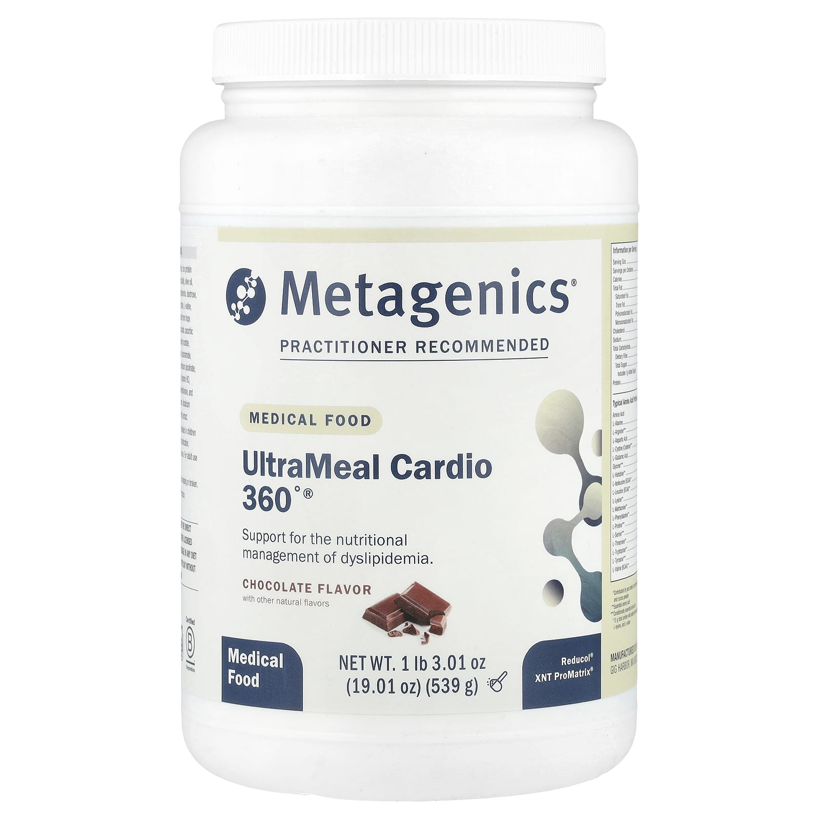 Ultrameal Cardio 360°®, Medical Food, Chocolate, 539G (1Lb 3.01Oz)
Ultrameal Cardio 360°®, Medical Food, Chocolate, 539G (1Lb 3.01Oz)