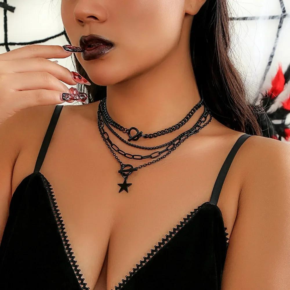 Retro Punk Style Black Love Heart Star Multilayer Pendant Necklace Set for Women Personality Hip Hop Rock Jewelry Set Accessory
Retro Punk Style Black Love Heart Star Multilayer Pendant Necklace Set for Women Personality Hip Hop Rock Jewelry Set Accessory