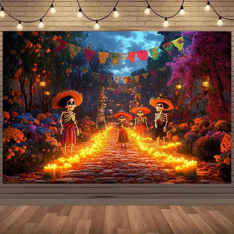 2D Day of the Dead Backdrop, Mexican Día de los Muertos Skeleton Photography Background 47.2x31.5inch/120*80cm
2D Day of the Dead Backdrop, Mexican Día de los Muertos Skeleton Photography Background 47.2x31.5inch/120*80cm