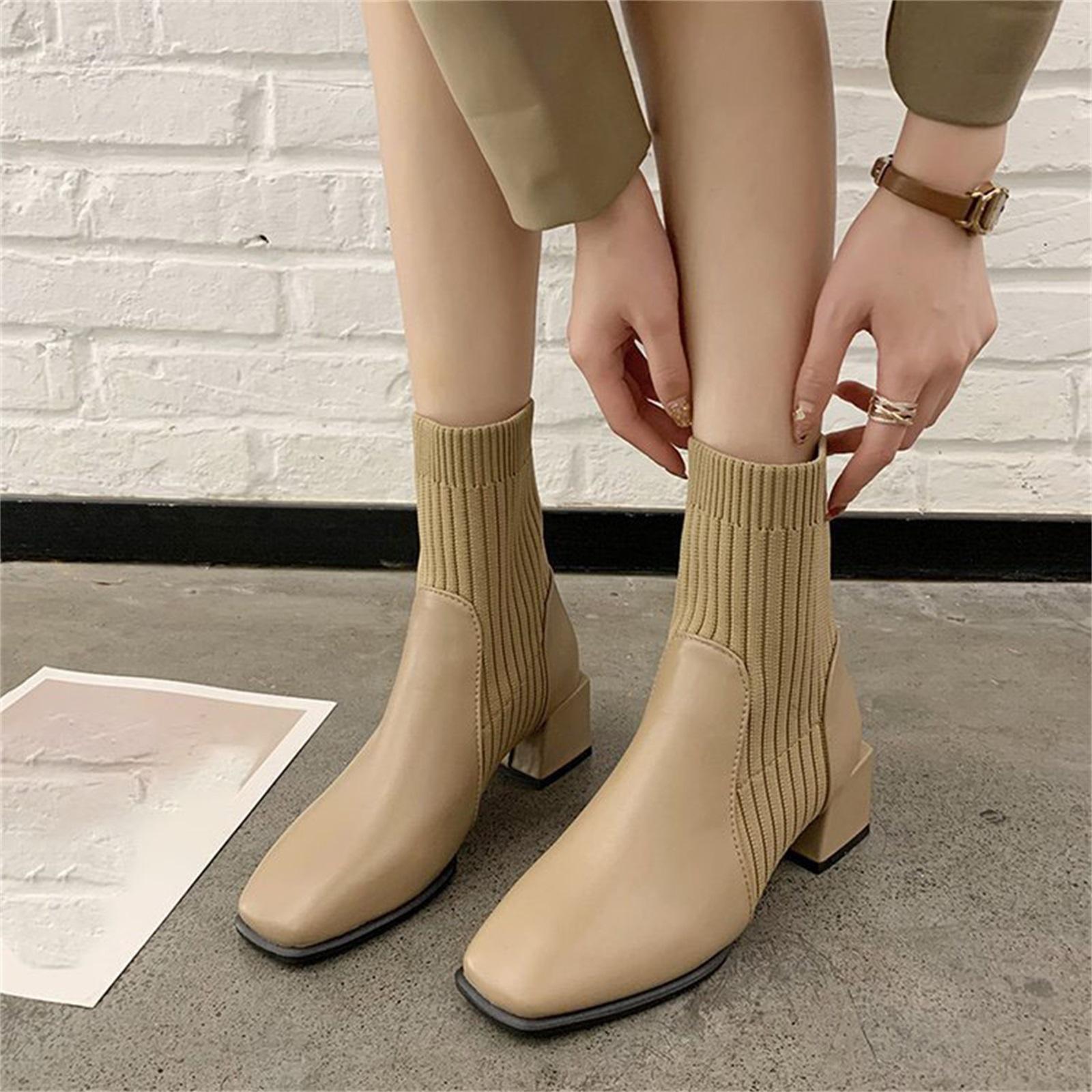 Women s Fashion Plus Size Square Toe Elastic Fashion Single Boots 43
Women s Fashion Plus Size Square Toe Elastic Fashion Single Boots 43