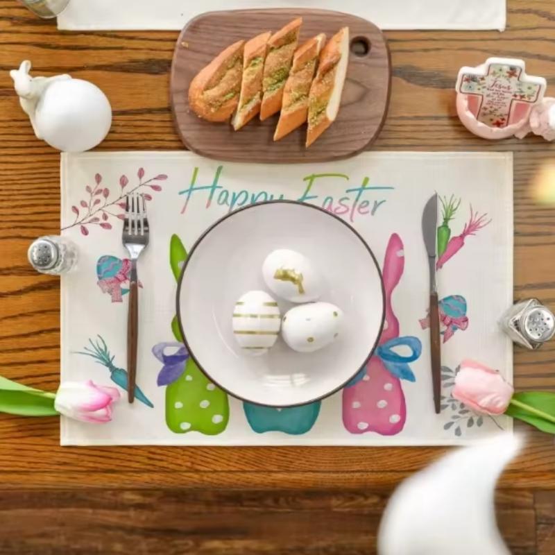 1Pc Easter Placemats Linen Rabbit Bunny Egg Dining Table Mats Placemat Spring Holiday Happy Easter Decoration for Home Kitchen 30x45 cm
1Pc Easter Placemats Linen Rabbit Bunny Egg Dining Table Mats Placemat Spring Holiday Happy Easter Decoration for Home Kitchen 30x45 cm