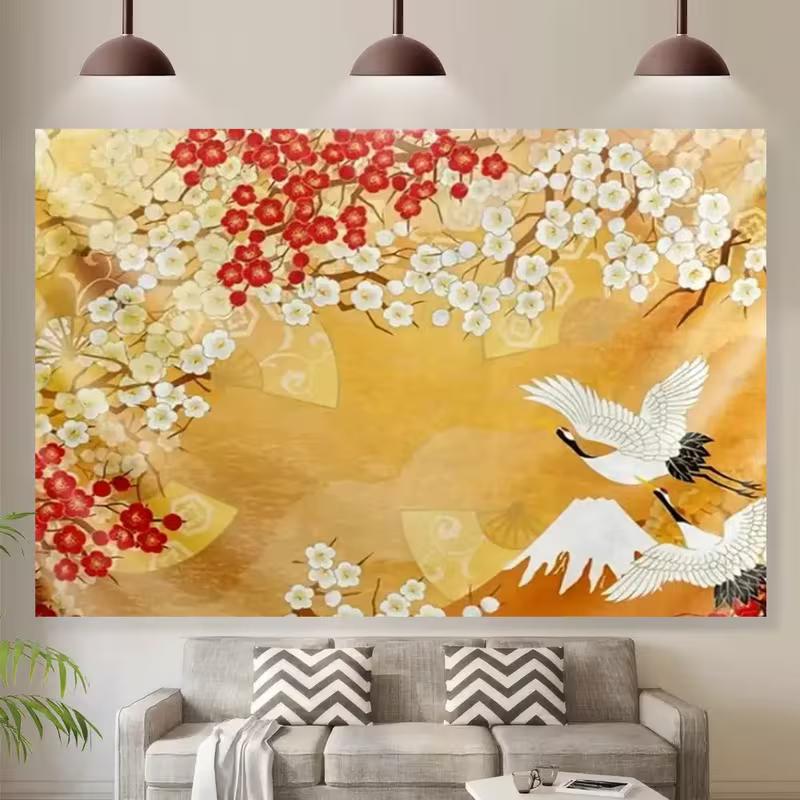 2D Printing Oriental Crane Canvas Art, Red Plum Blossom and Fuji Mountain Wall Decor 47.2x31.5inch/120*80cm
2D Printing Oriental Crane Canvas Art, Red Plum Blossom and Fuji Mountain Wall Decor 47.2x31.5inch/120*80cm