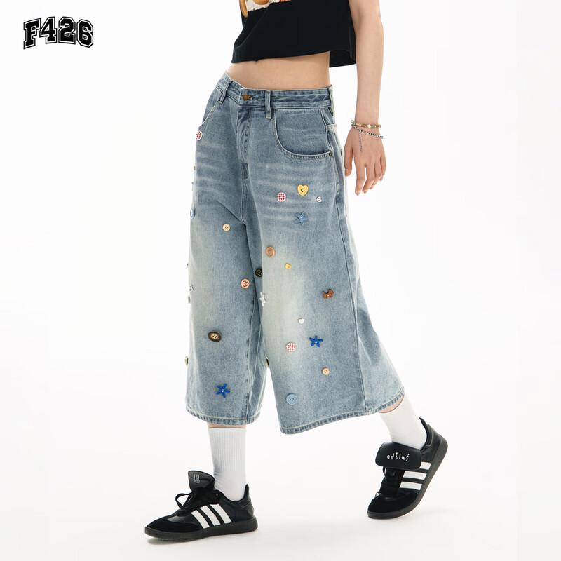 F426 Unisex Loose Retro Colorful Button Capri Jeans M
F426 Unisex Loose Retro Colorful Button Capri Jeans M