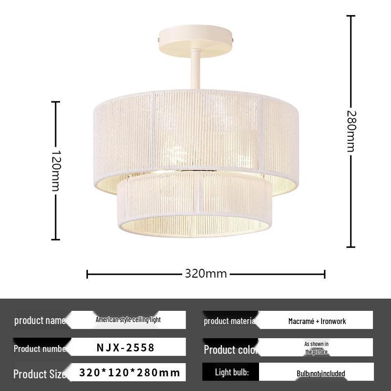 Wabi-Sabi Style Retro Ceiling Light with Hemp Rope for Living Room, Bedroom, or Balcony.
Wabi-Sabi Style Retro Ceiling Light with Hemp Rope for Living Room, Bedroom, or Balcony.