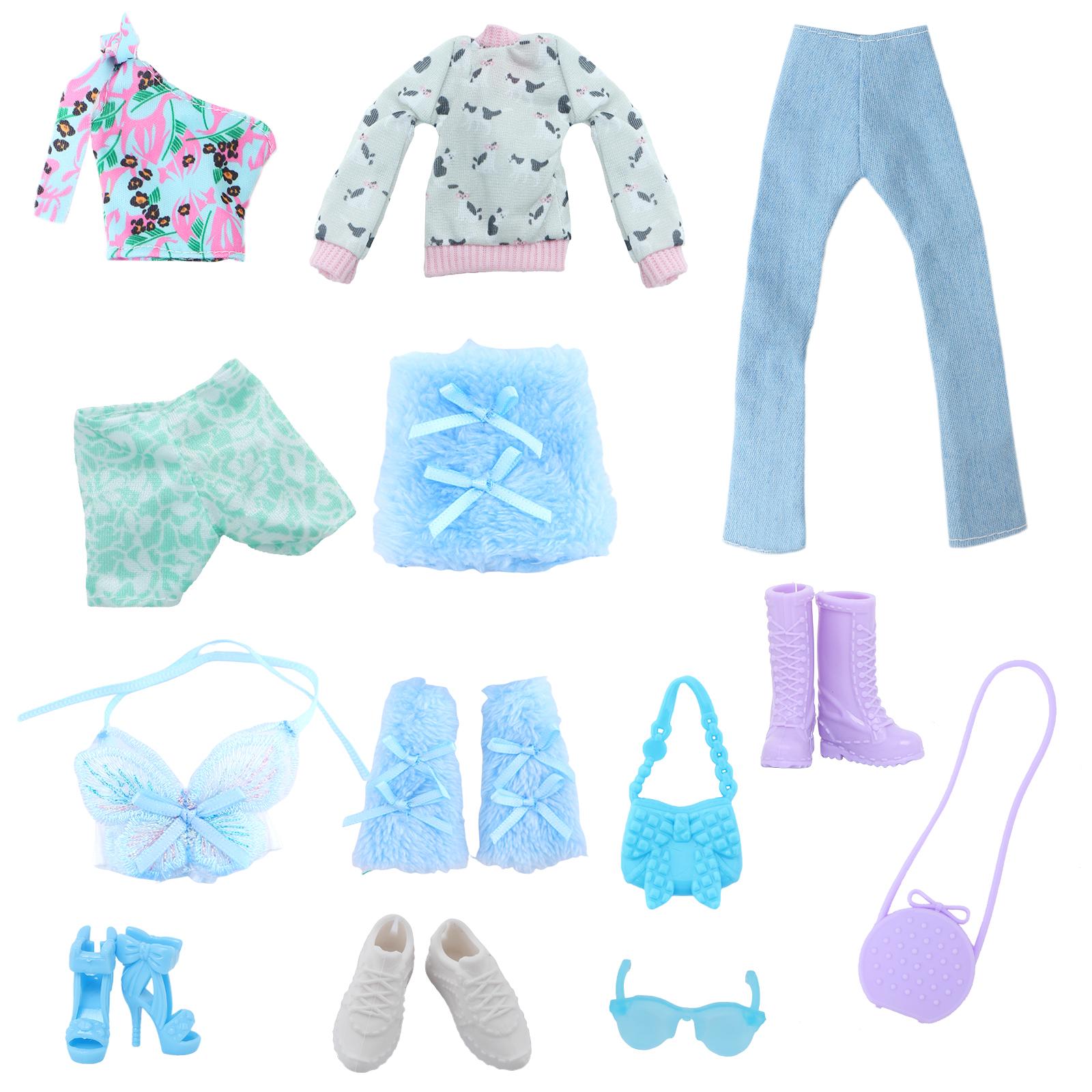 Blue Set 13 pcs 11.5 Girl Doll Accessories 3 Shoes Tops 2 Pants Handbag 1 Dress Glasses Arm Sleeves 30cm Doll Outfit Kids Toy Gift
Blue Set 13 pcs 11.5 Girl Doll Accessories 3 Shoes Tops 2 Pants Handbag 1 Dress Glasses Arm Sleeves 30cm Doll Outfit Kids Toy Gift