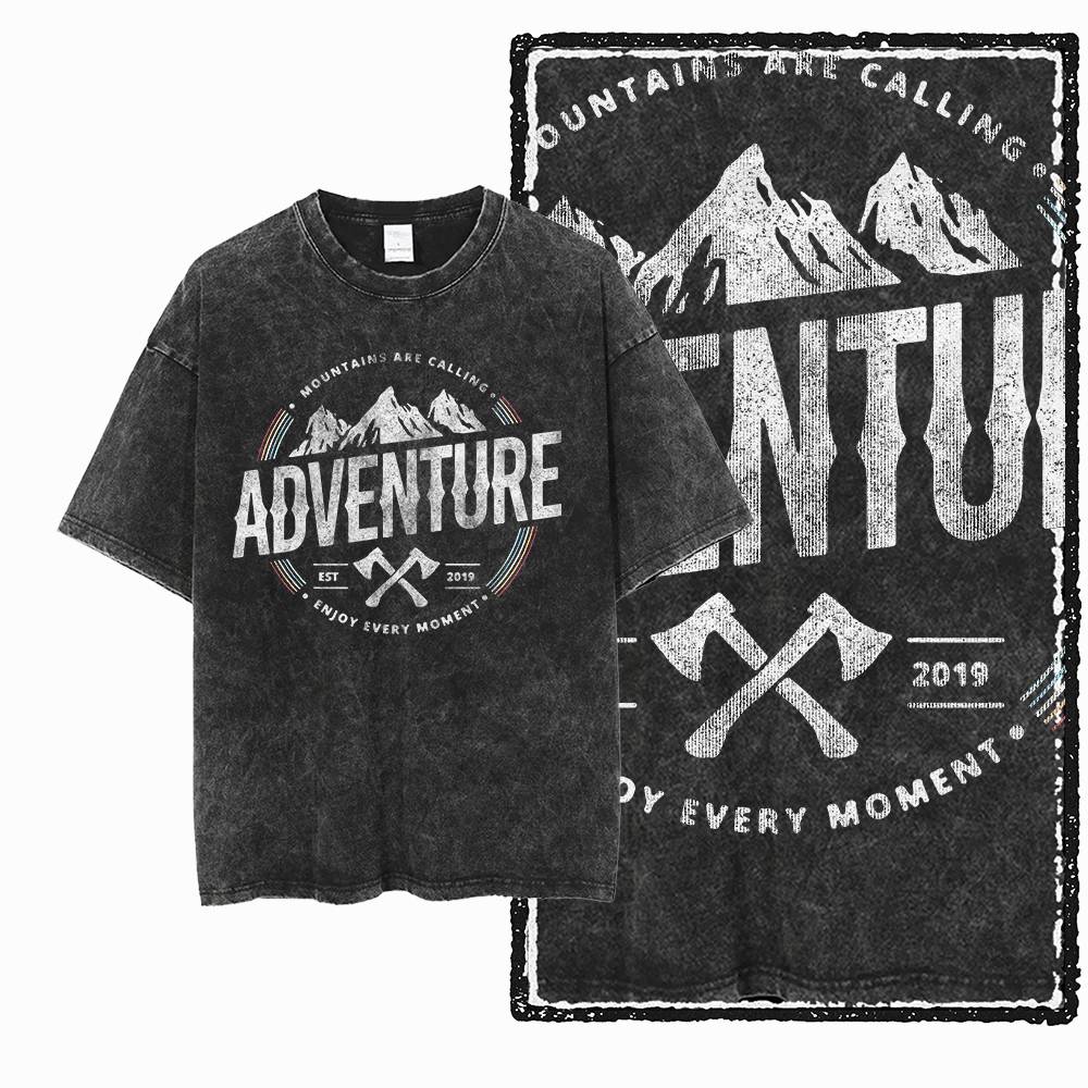 Mens Adventure TShirt Black Big Size Washed Distressed Outdoor Explorer Graphic Print Cotton T Shirt Unique Tee Shirt G S
Mens Adventure TShirt Black Big Size Washed Distressed Outdoor Explorer Graphic Print Cotton T Shirt Unique Tee Shirt G S