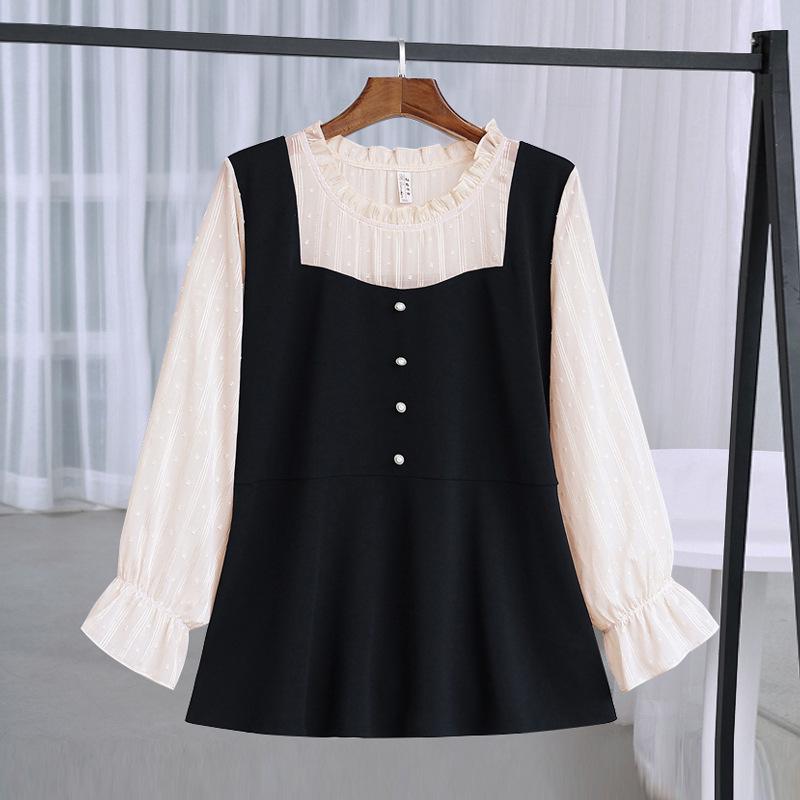 Женская футболка больших размеров с рукавами-клеш и лоскутным узором - Свободный крой для весны и осени 8XL (105-125kg) чёрный
Женская футболка больших размеров с рукавами-клеш и лоскутным узором - Свободный крой для весны и осени 8XL (105-125kg) чёрный