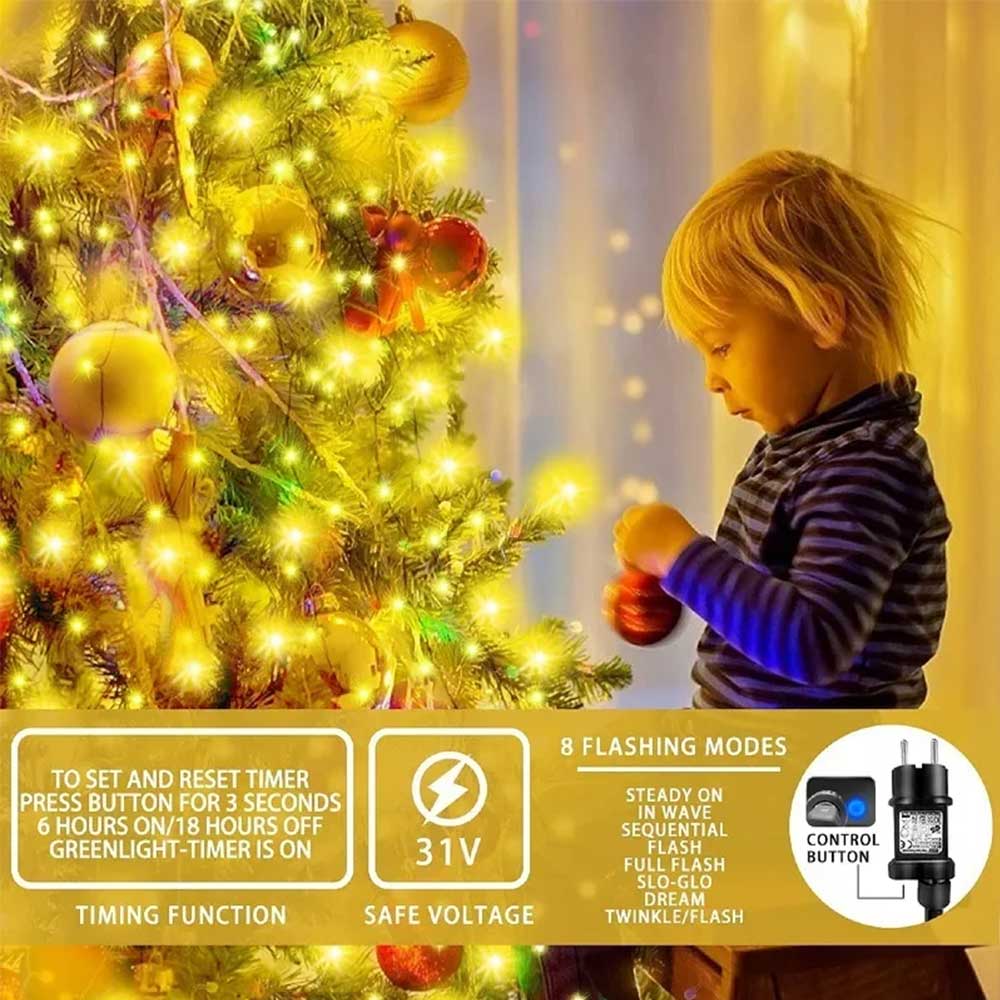 280LED outdoor LED Christmas tree decoration Christmas gift Garland flashing string lights warm white/RGB optional 1pcs&EU Plug
280LED outdoor LED Christmas tree decoration Christmas gift Garland flashing string lights warm white/RGB optional 1pcs&EU Plug