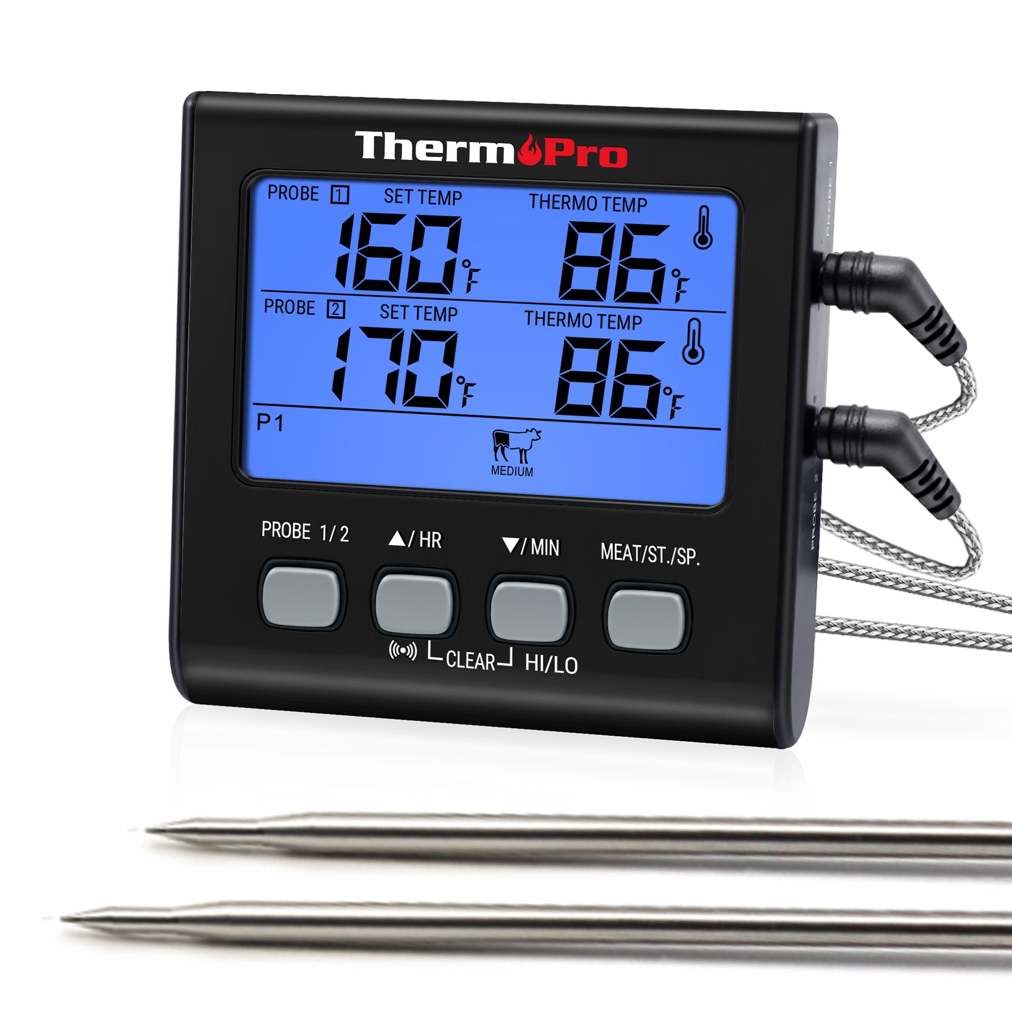 Цифровий термометр для м яса ThermoPro TP17 з двома щупами для вулиці, для приготування, барбекю, духовки з великим РК-екраном для кухні
Цифровий термометр для м яса ThermoPro TP17 з двома щупами для вулиці, для приготування, барбекю, духовки з великим РК-екраном для кухні