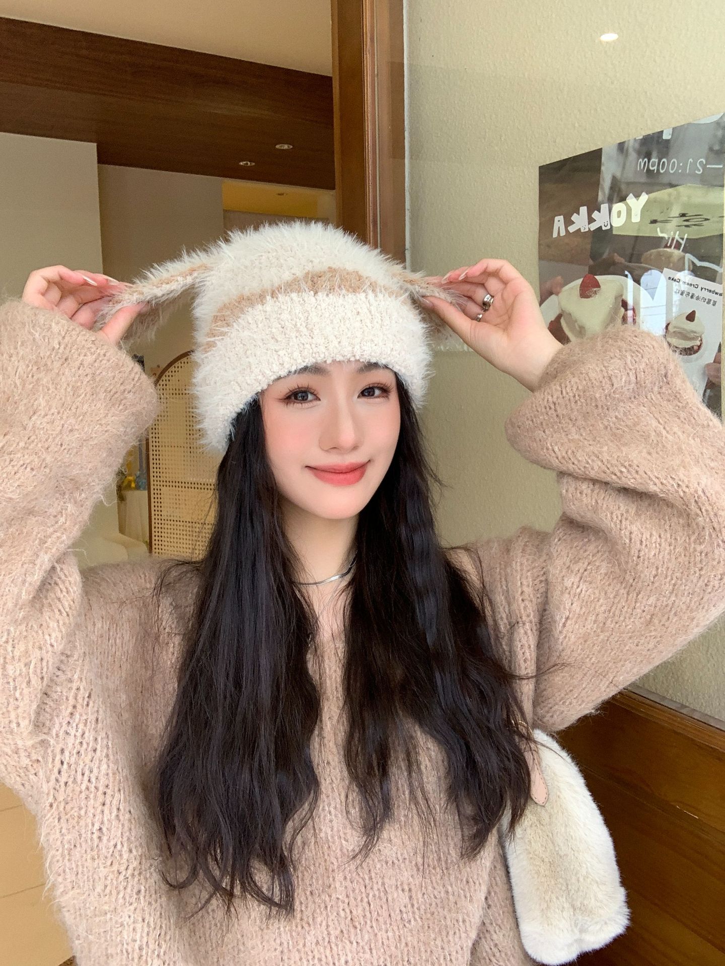 New cute bear ears plush hat warm ear protector wool hat winter versatile knitted hat белый
New cute bear ears plush hat warm ear protector wool hat winter versatile knitted hat белый