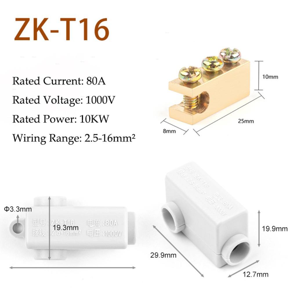 Universal High Power Splitter Conductor Brass Wire Connector Terminal Blocks Electrical ZK-T16
Universal High Power Splitter Conductor Brass Wire Connector Terminal Blocks Electrical ZK-T16