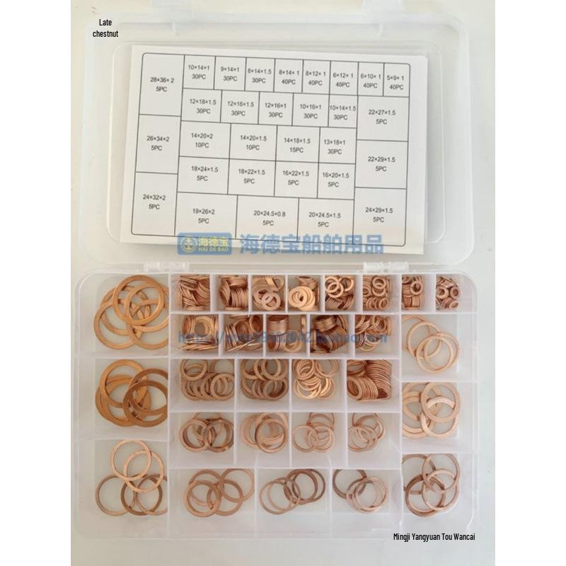 Copper Ring Toolbox: 350-Piece & 568-Piece Marine Gasket Sets in Purple, 30 Types
Copper Ring Toolbox: 350-Piece & 568-Piece Marine Gasket Sets in Purple, 30 Types