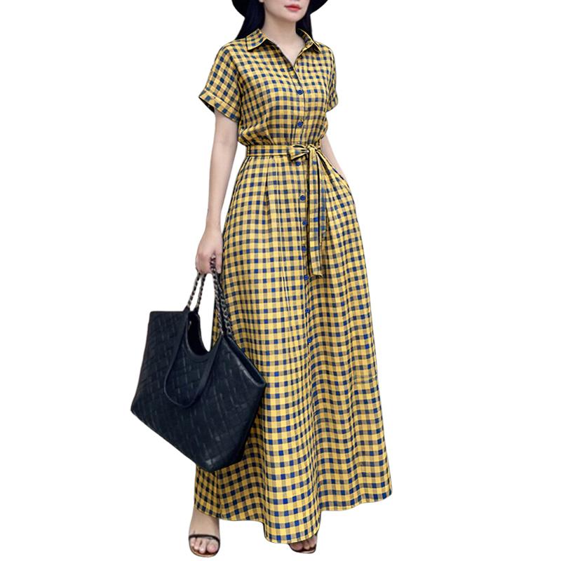 ZANZEA Women Tunr Down Collar Casual Short Sleeve Plaid Print Dress 2XL жёлтый
ZANZEA Women Tunr Down Collar Casual Short Sleeve Plaid Print Dress 2XL жёлтый