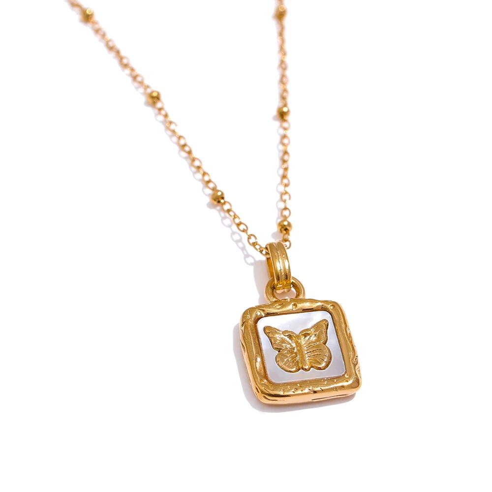 Yhpup Butterfly Shell Pendant Collar Stainless Steel Golden Square Trendy Fashion Necklace for Women Stylish Jewelry Gift
Yhpup Butterfly Shell Pendant Collar Stainless Steel Golden Square Trendy Fashion Necklace for Women Stylish Jewelry Gift
