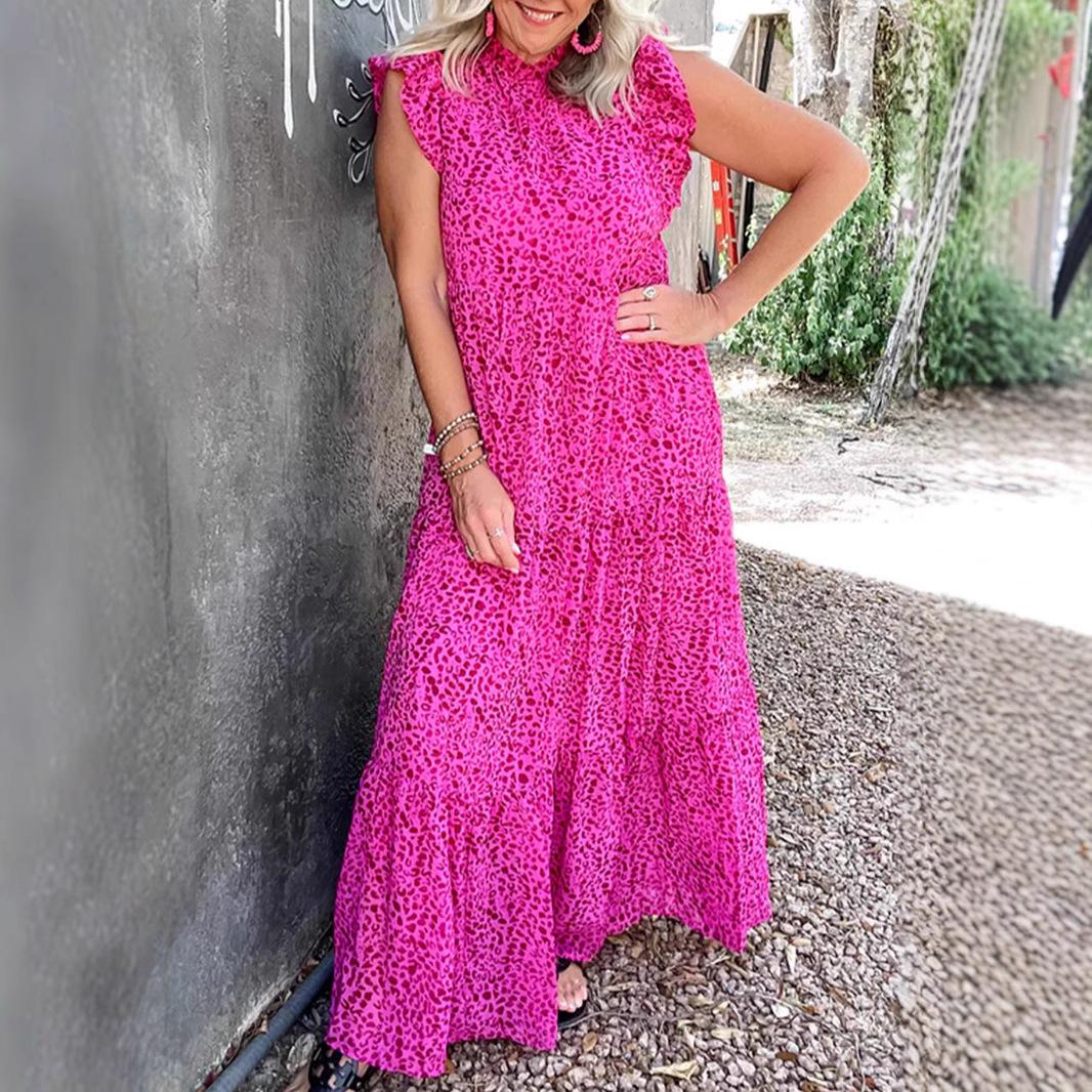 Leopard Print Stand-Up Collar Sleeveless Slim Fit Long Dress for Women Small фуксія
Leopard Print Stand-Up Collar Sleeveless Slim Fit Long Dress for Women Small фуксія