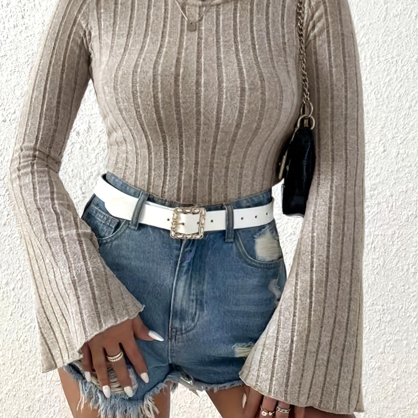 Women s Plus Size Ribbed Flare Sleeve Knit Top XS хакі
Women s Plus Size Ribbed Flare Sleeve Knit Top XS хакі