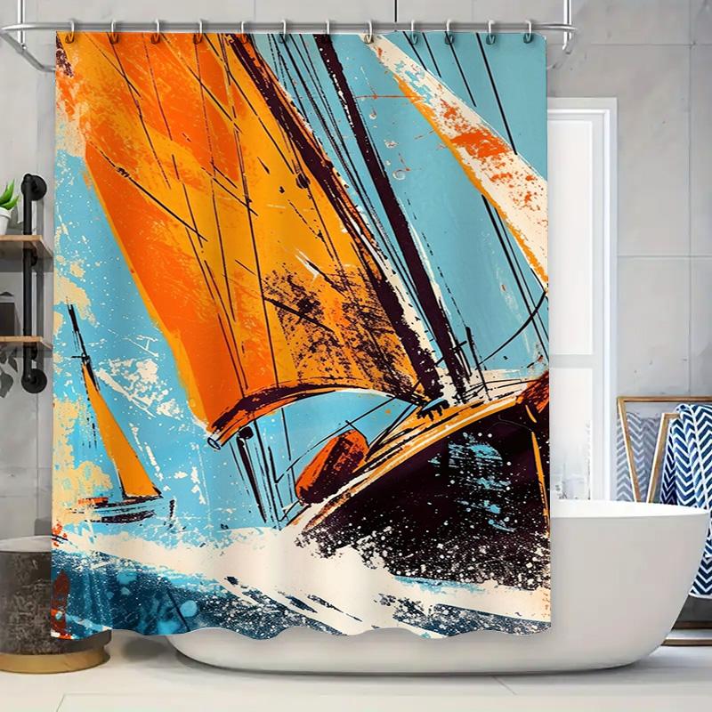 Colorful Sailboat Shower Curtainartistic Bath Decor For Your Home Waterproof Fabric Material With Hooks Included W60H190(CM)-1 Pcs
Colorful Sailboat Shower Curtainartistic Bath Decor For Your Home Waterproof Fabric Material With Hooks Included W60H190(CM)-1 Pcs
