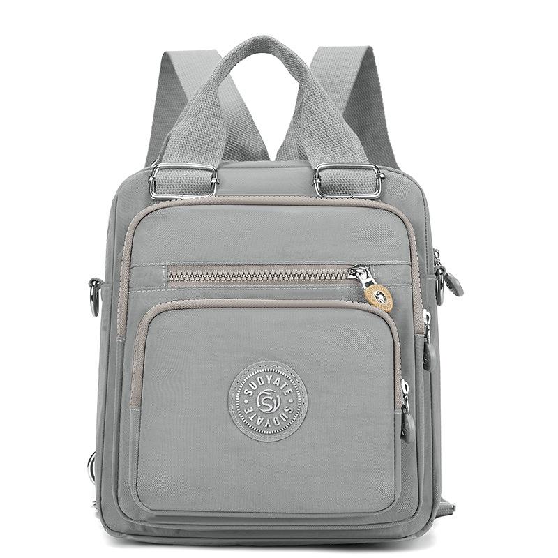 Женский многофункциональный рюкзак, легкая водоотталкивающая нейлоновая сумка, большая вместимость, сумка через плечо серый