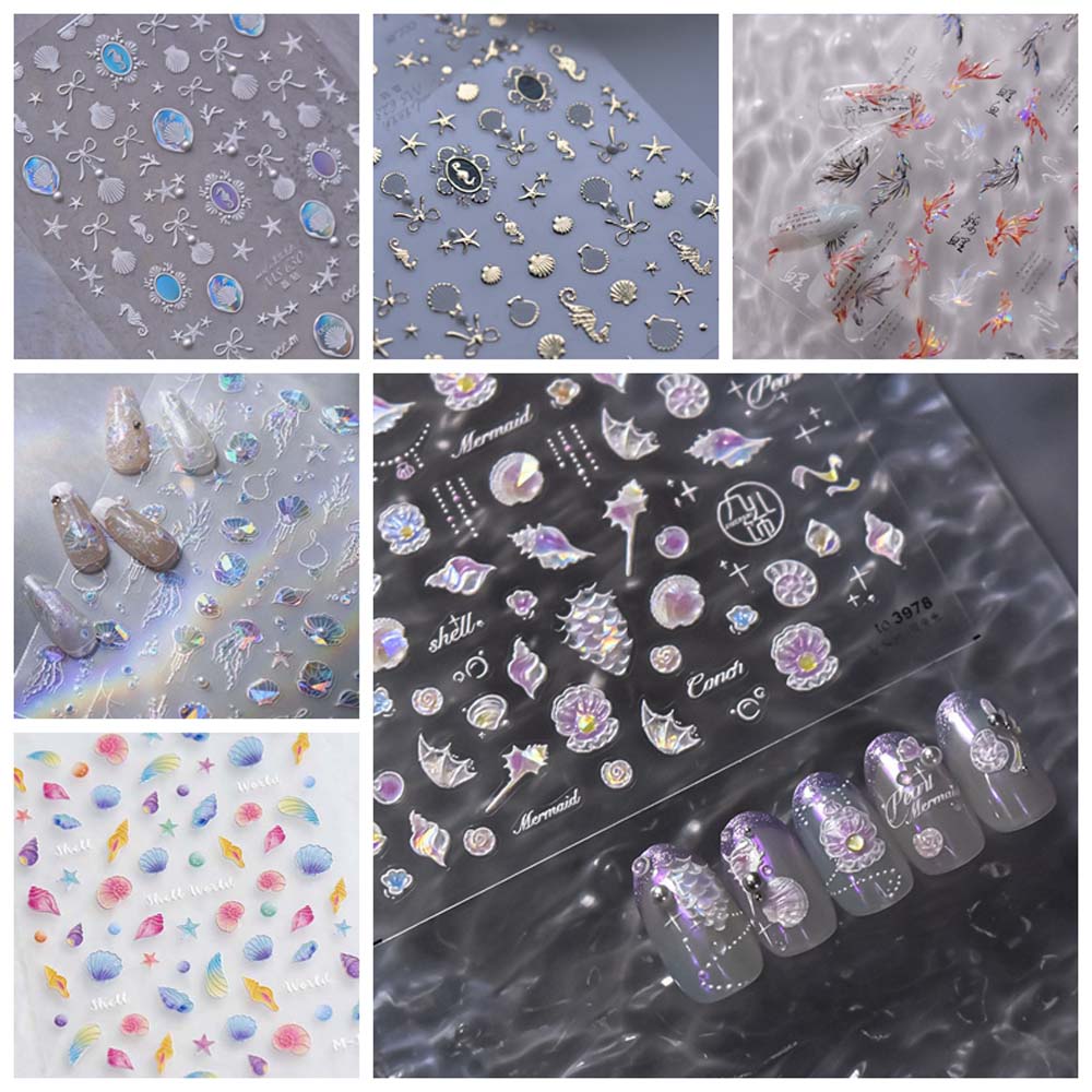 Conch Star Ocean Nail Decals Starfish Ocean Nail Decorations Ocean Nail Stickers Nail Salon Multicolor-Embossed
Conch Star Ocean Nail Decals Starfish Ocean Nail Decorations Ocean Nail Stickers Nail Salon Multicolor-Embossed