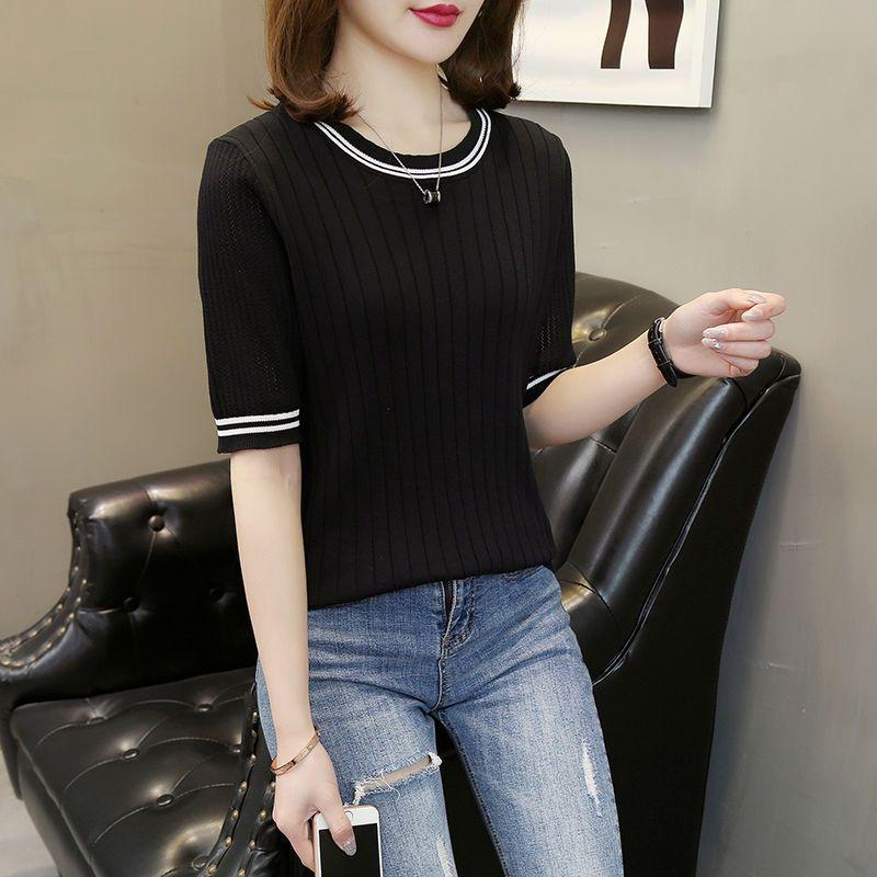 Ледяной шелковый свитер, футболка, женская летняя тонкая полая футболка с короткими рукавами, свободный тонкий однотонный топ XL чёрный
Ледяной шелковый свитер, футболка, женская летняя тонкая полая футболка с короткими рукавами, свободный тонкий однотонный топ XL чёрный