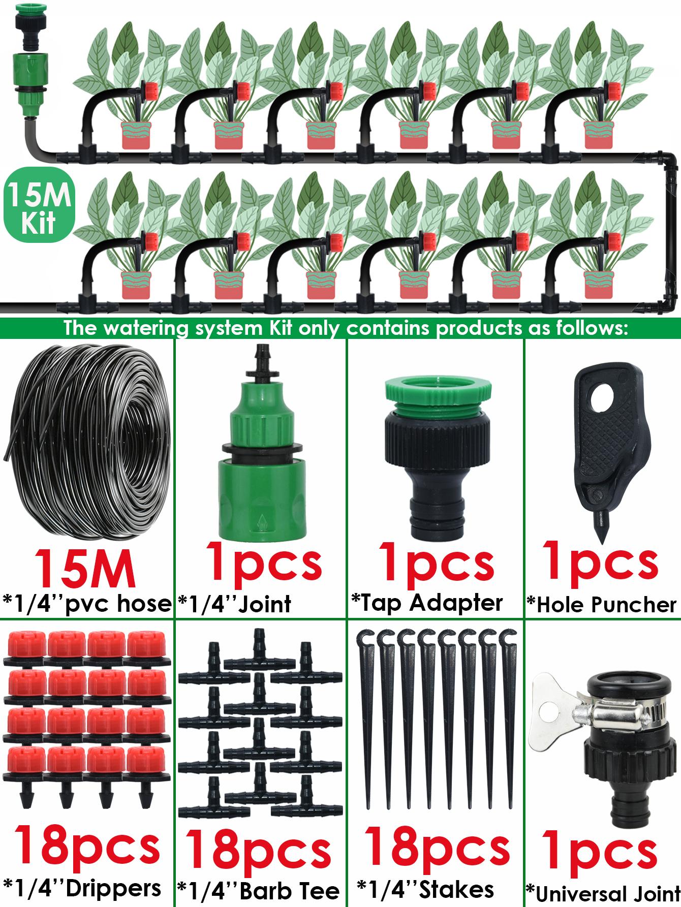 Kesla Garden 15-25M 1/4 Automatic Watering Hose Diy Drip Irrigation System Micro Drip Watering Kit Dripper for Bonsai Greenhouse
Kesla Garden 15-25M 1/4 Automatic Watering Hose Diy Drip Irrigation System Micro Drip Watering Kit Dripper for Bonsai Greenhouse