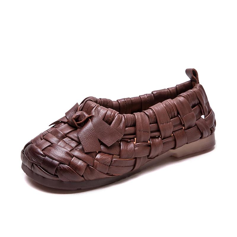 Woven Leather Flat Shoes for Women with Bow Detail Soft Handmade Round Toe Casual Loafers 40 коричневий
Woven Leather Flat Shoes for Women with Bow Detail Soft Handmade Round Toe Casual Loafers 40 коричневий