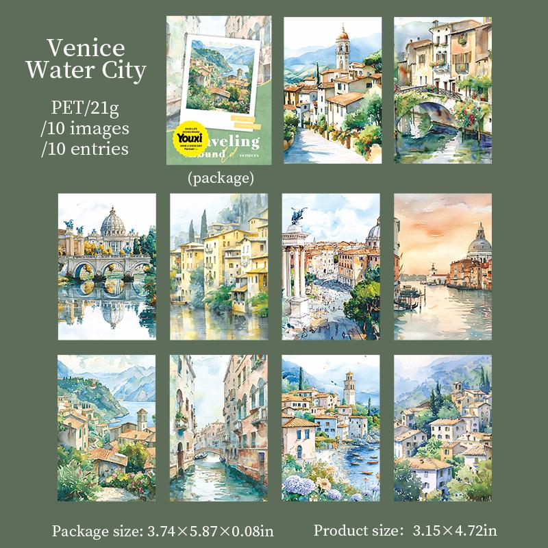 10 Sheets/bag PET Around the World Series Travel Scenery Stickers Landscape Patterns Creative Collage DIY Decoration Sticker
10 Sheets/bag PET Around the World Series Travel Scenery Stickers Landscape Patterns Creative Collage DIY Decoration Sticker