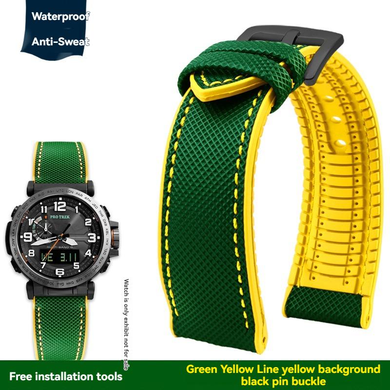 Nylon Rubber Bottom Watchband For Casio PROTREK PRG-600YB PRG-650 PRW-6600 - 24mm Canvas Silicone Sports Strap 24mm Width
Nylon Rubber Bottom Watchband For Casio PROTREK PRG-600YB PRG-650 PRW-6600 - 24mm Canvas Silicone Sports Strap 24mm Width