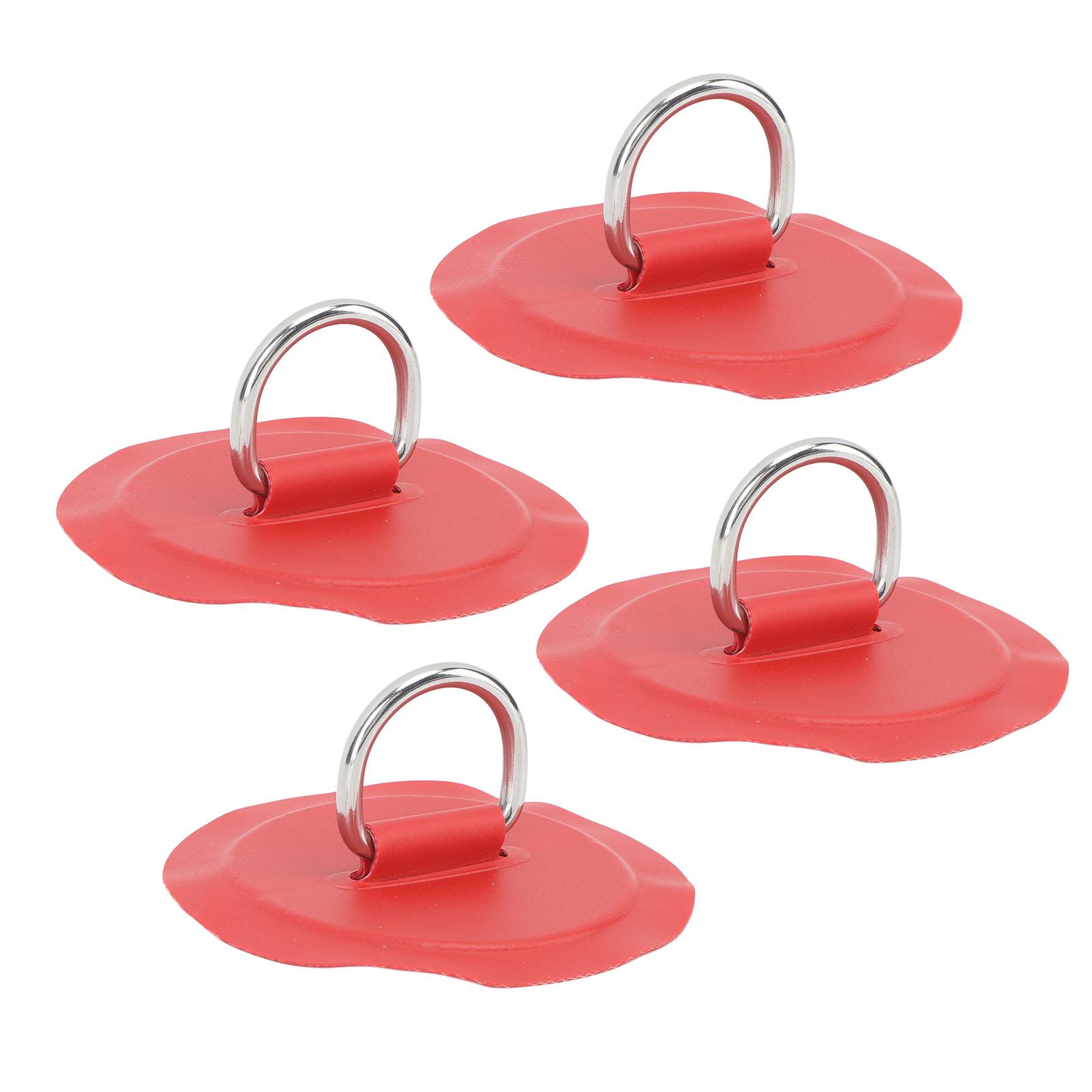 4 шт. D-образное кольцо, накладка из ПВХ, круглая форма, прочная нержавеющая сталь, D-образное кольцо для гребной доски для лодки, плота, красного цвета