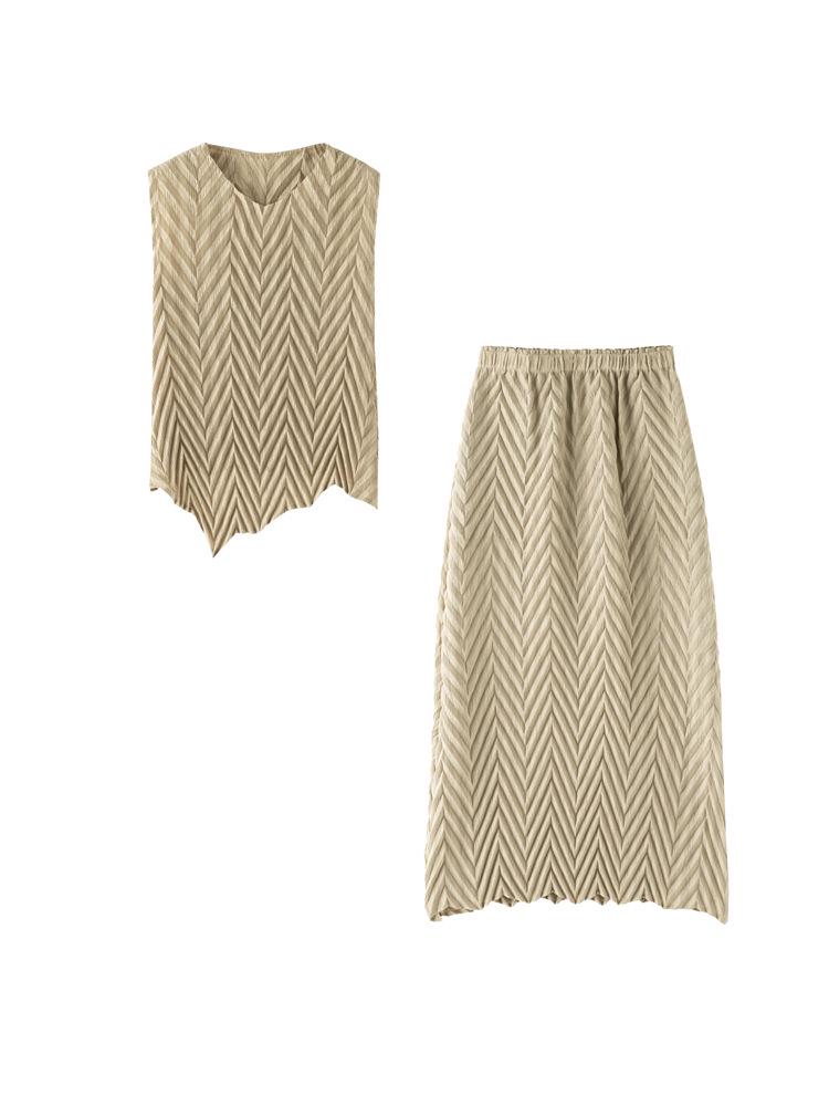 Miyake-Style 2026 Summer Pleated Skirt Set One Size абрикосовий
Miyake-Style 2026 Summer Pleated Skirt Set One Size абрикосовий