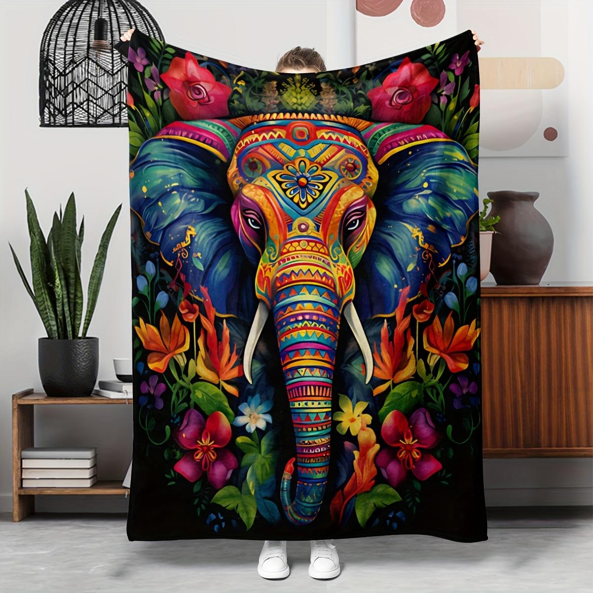 Elephants and colorful retro patterns Flannel printed blanket suitable for all seasons for living room office sofa and travel 75x100cm
Elephants and colorful retro patterns Flannel printed blanket suitable for all seasons for living room office sofa and travel 75x100cm