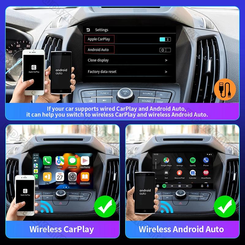 2 в 1 Carplay&Auto Box Проводной и беспроводной Android Auto для проводных автомобилей Android Auto Smart Ai Box WiFi Spotify Auto Connect Map
2 в 1 Carplay&Auto Box Проводной и беспроводной Android Auto для проводных автомобилей Android Auto Smart Ai Box WiFi Spotify Auto Connect Map