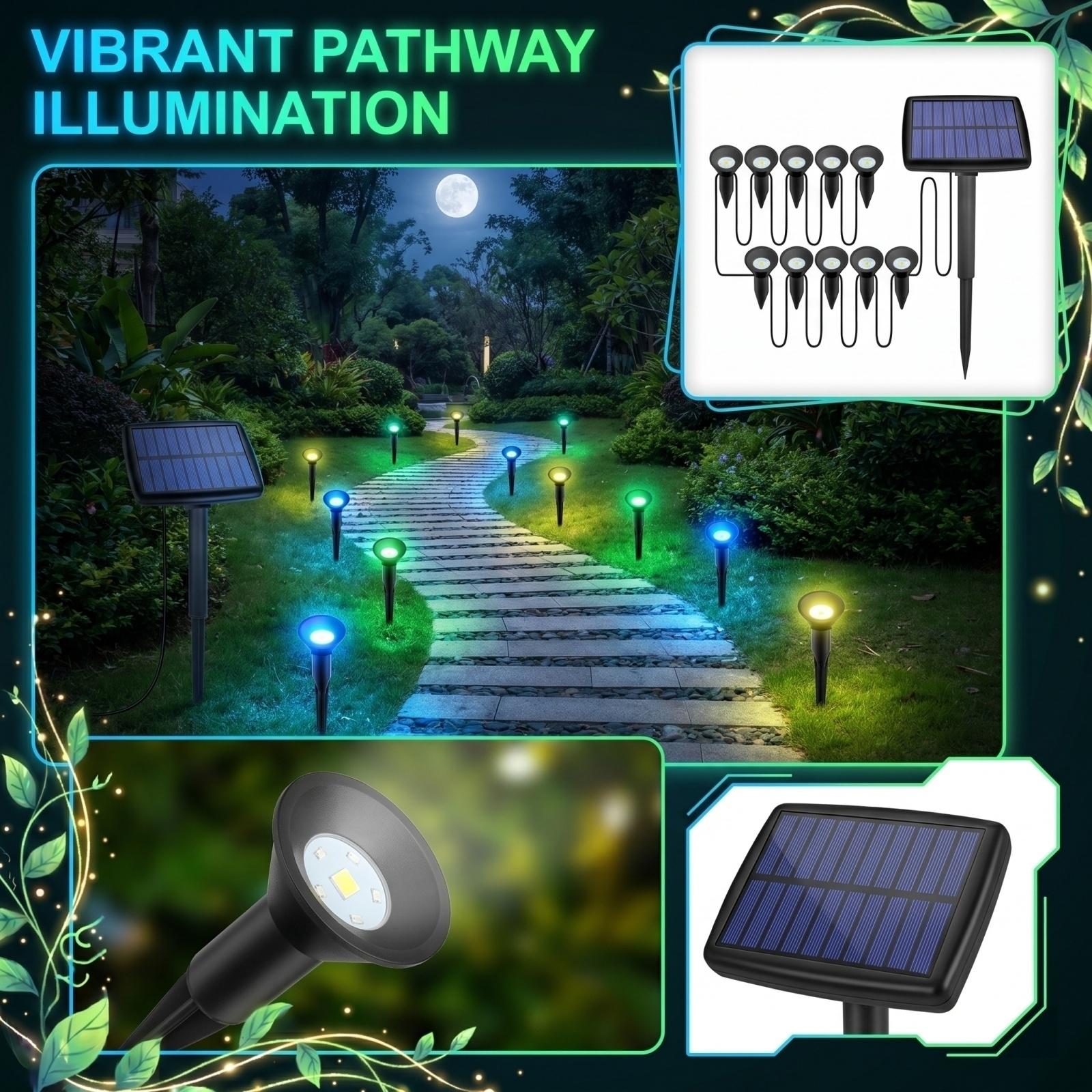 Solar Pathway Lights Outdoor Waterproof Garden Lighting Set with One Solar Panel and Ten Connected LED Lamps for Landscape Decoration one size чорний
Solar Pathway Lights Outdoor Waterproof Garden Lighting Set with One Solar Panel and Ten Connected LED Lamps for Landscape Decoration one size чорний
