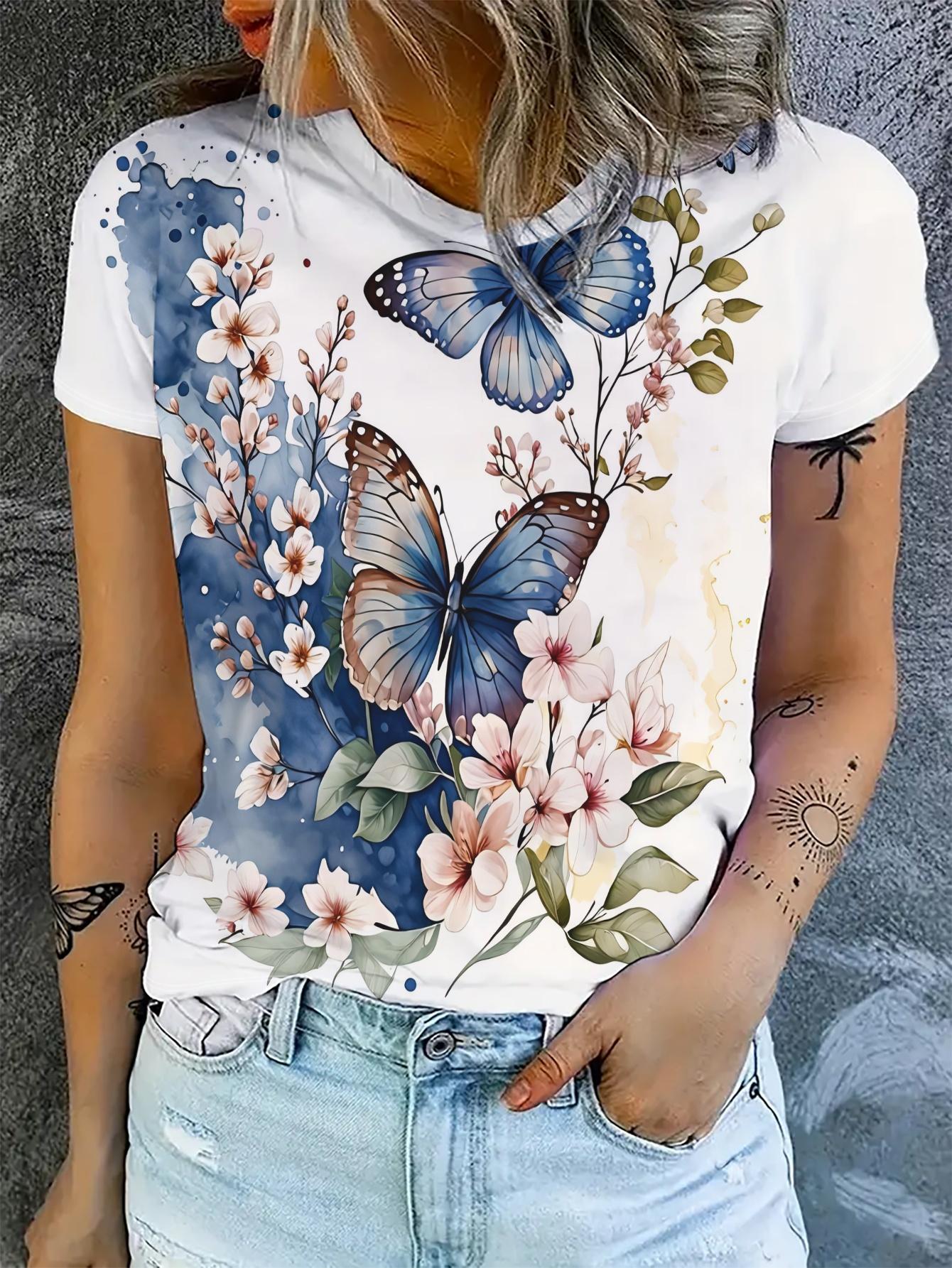 Women s Full-Body Blue Butterfly Floral Print Short Sleeve T-Shirt - Opaque Polyester Fabric. Casual Summer Blouse Top. Machine Washable Regular Fit S M дубильная кора
Women s Full-Body Blue Butterfly Floral Print Short Sleeve T-Shirt - Opaque Polyester Fabric. Casual Summer Blouse Top. Machine Washable Regular Fit S M дубильная кора
