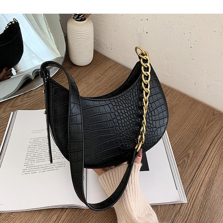 Fashion Chain Shoulder Bag Women PU Leather Armpit Bag Vintage Alligator Pattern Crossbody Bag Designer Lady Handbag Daily Pouch
Fashion Chain Shoulder Bag Women PU Leather Armpit Bag Vintage Alligator Pattern Crossbody Bag Designer Lady Handbag Daily Pouch