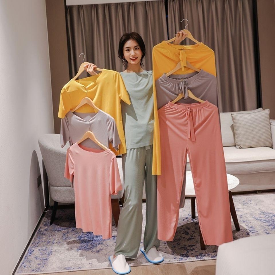 Summer Ladies Pajamas Loungewear Set Summer Thin Solid Color Loungewear Short Sleeves Elasticated Waist Trousers Lazy Pajamas 45-70kg зелений
Summer Ladies Pajamas Loungewear Set Summer Thin Solid Color Loungewear Short Sleeves Elasticated Waist Trousers Lazy Pajamas 45-70kg зелений