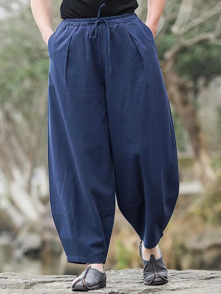 Baggy Cotton Linen Pants Men Casual Wide Leg Oversize Jogger Trousers Vintage Drawstring Sport Sweatpants Male 5XL темно-синього кольору
Baggy Cotton Linen Pants Men Casual Wide Leg Oversize Jogger Trousers Vintage Drawstring Sport Sweatpants Male 5XL темно-синього кольору