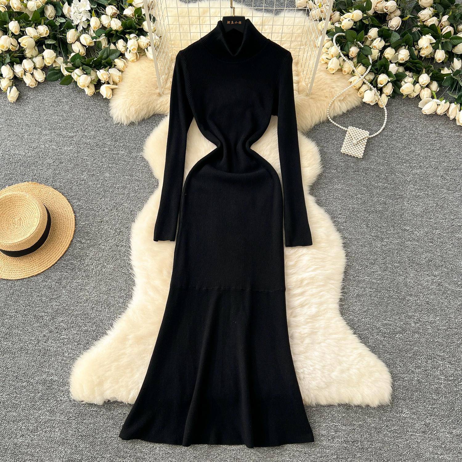 Осінньо-зимовий жіночий елегантний светр з високим коміром і довгим рукавом, в язаний пуловер, довгі максі вечірні сукні русалки One Size чорний
Осінньо-зимовий жіночий елегантний светр з високим коміром і довгим рукавом, в язаний пуловер, довгі максі вечірні сукні русалки One Size чорний