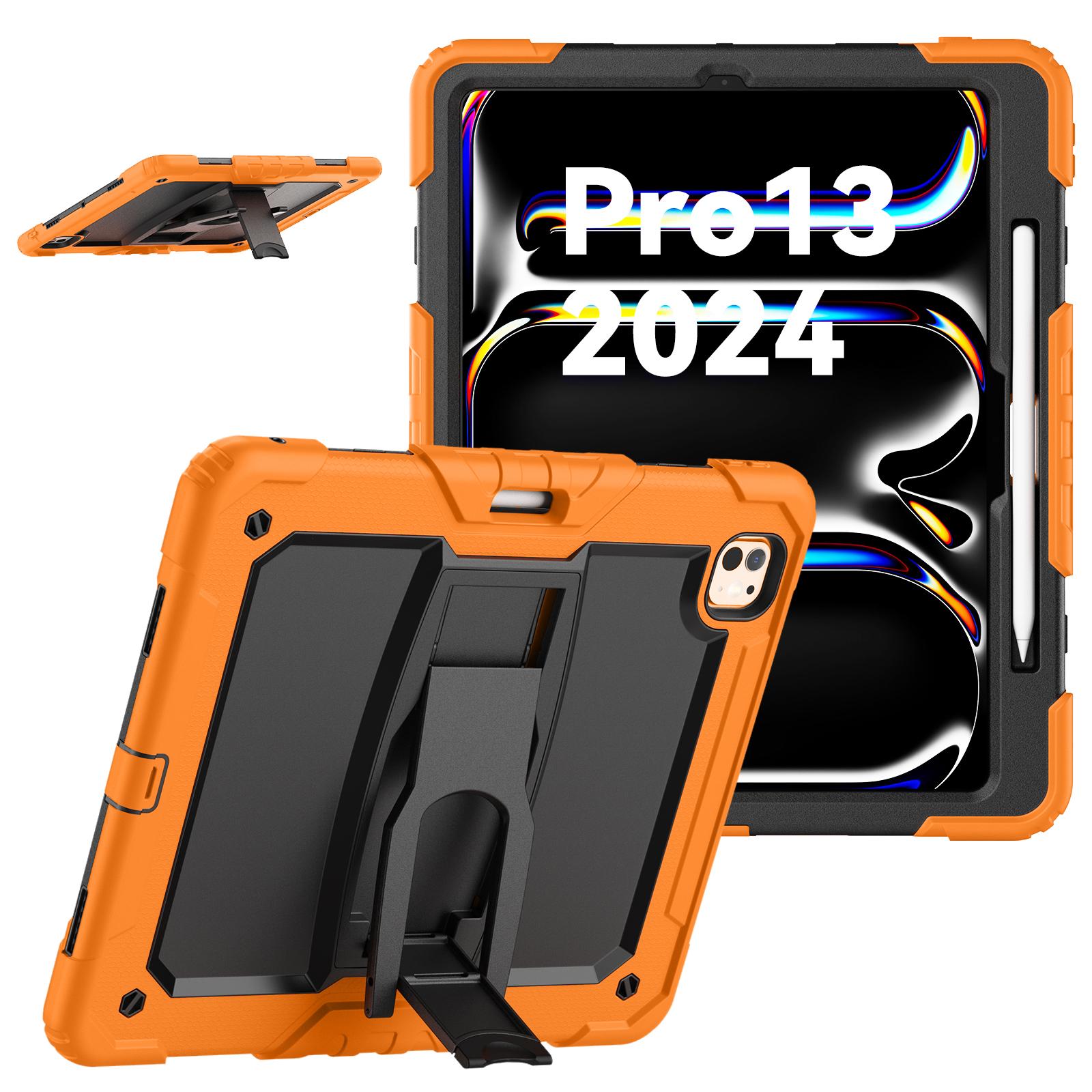 For iPad Pro 13 (2024) Kickstand Case PC+Silicone Tablet Cover with Pen Slot/Shoulder Strap Orange
For iPad Pro 13 (2024) Kickstand Case PC+Silicone Tablet Cover with Pen Slot/Shoulder Strap Orange
