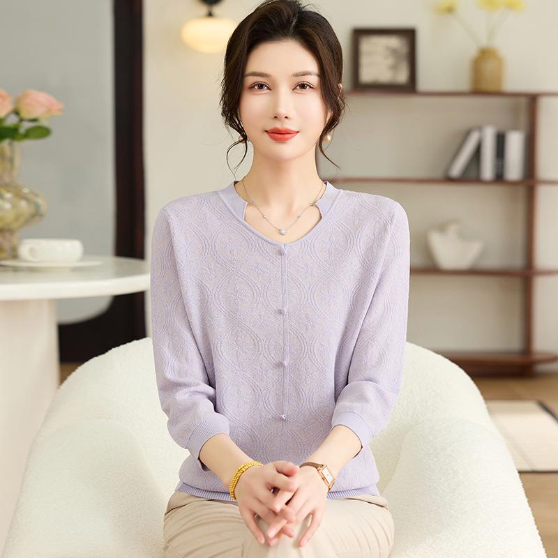 Mom s Elegant Spring-Autumn Knit Sweater 2026 - New Middle-aged Style with Seven-Point Sleeves XL (suggested 105-120 jin) фіолетовий
Mom s Elegant Spring-Autumn Knit Sweater 2026 - New Middle-aged Style with Seven-Point Sleeves XL (suggested 105-120 jin) фіолетовий