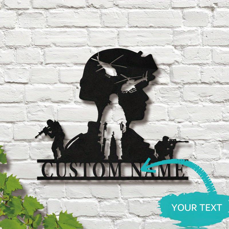 Customizable Army Trooper Metal Wall Art, Personalized Name Military Decor for Dad, Black Home Office Ornament, Custom Sign Wall Sculpture 12inch/30cm
Customizable Army Trooper Metal Wall Art, Personalized Name Military Decor for Dad, Black Home Office Ornament, Custom Sign Wall Sculpture 12inch/30cm