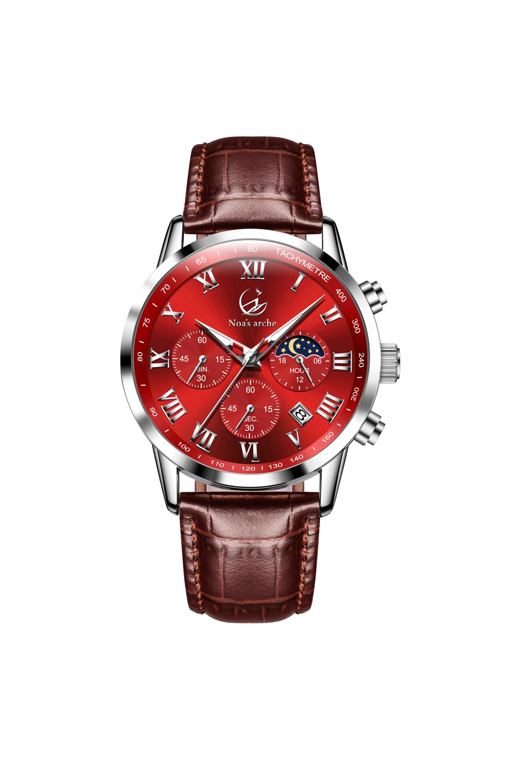 Noa s arche Watch Men s Business Quartz Arm Watch Stainless Steel Easy-to-read Dial Luminous Waterproof Men s Watch Gift Commemorative (AR-008 Red x
Noa s arche Watch Men s Business Quartz Arm Watch Stainless Steel Easy-to-read Dial Luminous Waterproof Men s Watch Gift Commemorative (AR-008 Red x