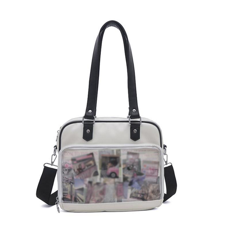 2025 мультяшная большая вместительная сумка многофункциональная прозрачная сумка JK Uniform в японском стиле колледжа универсальная сумка через плечо 2D аниме сумка через плечо белый