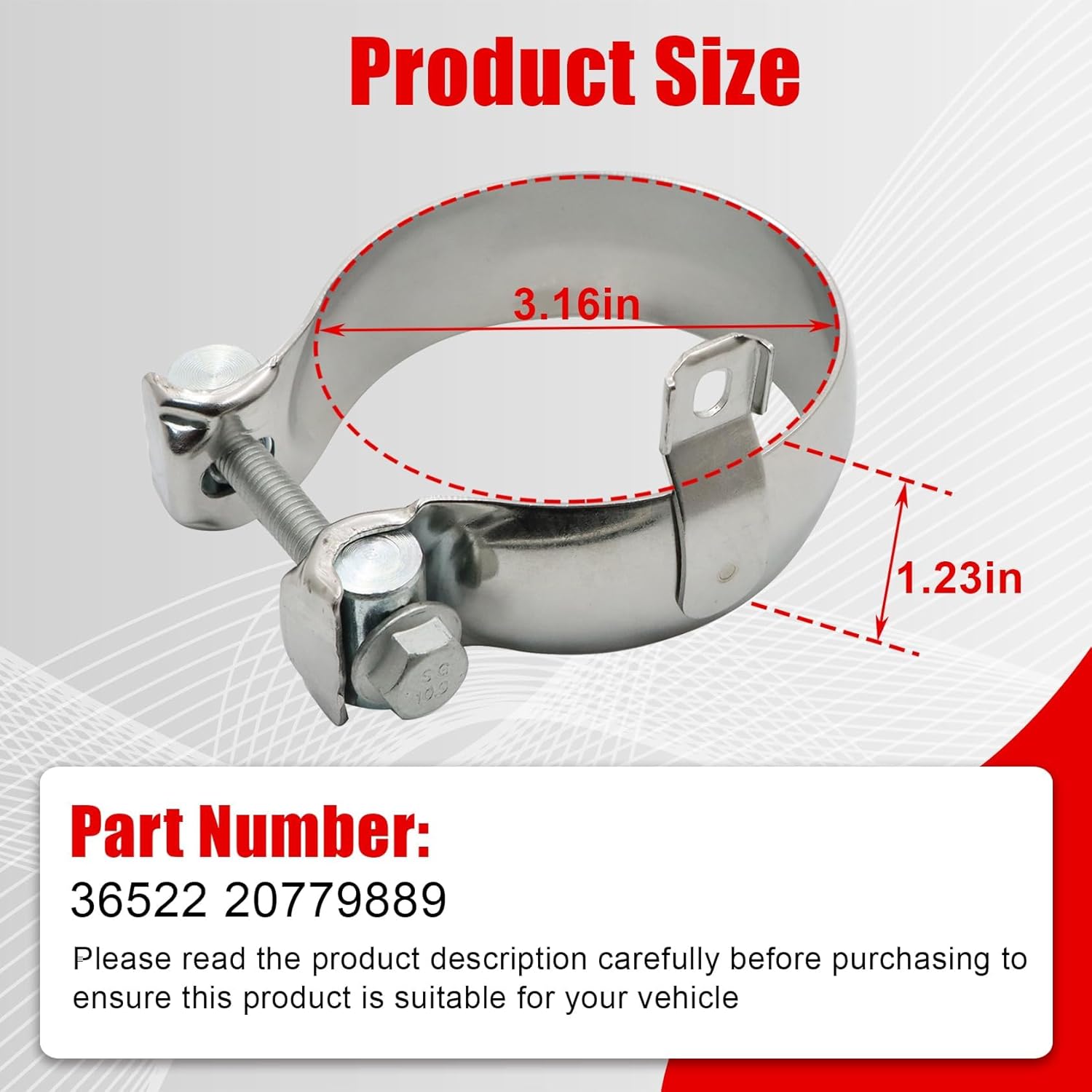 FZJDSD 36522 Exhaust Clamp Compatible with Chevy Avalanche Silverado Suburban Tahoe 2009-2023 Compatible with GMC Sierra Yukon XL 2008-2024 Exhaust
FZJDSD 36522 Exhaust Clamp Compatible with Chevy Avalanche Silverado Suburban Tahoe 2009-2023 Compatible with GMC Sierra Yukon XL 2008-2024 Exhaust