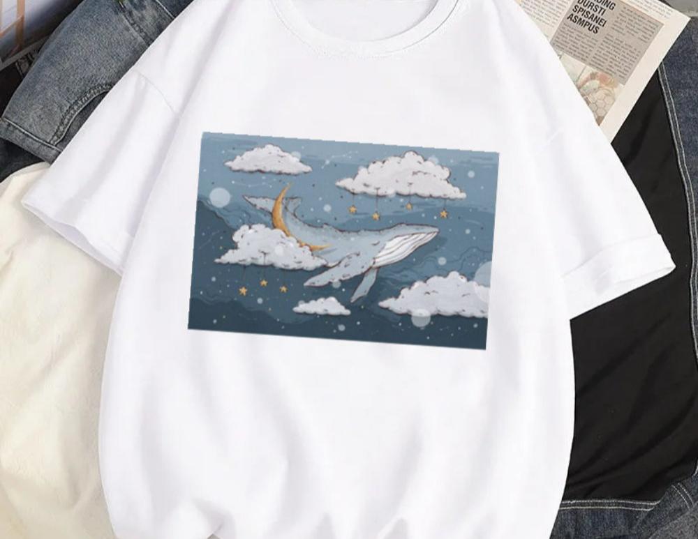 Women Y2K Fashion T Shirt Casual Loose Fit Tee with Cute Cartoon Whale Graphic Harajuku Style Top Daily Streetwear Oversized 4XL
Women Y2K Fashion T Shirt Casual Loose Fit Tee with Cute Cartoon Whale Graphic Harajuku Style Top Daily Streetwear Oversized 4XL