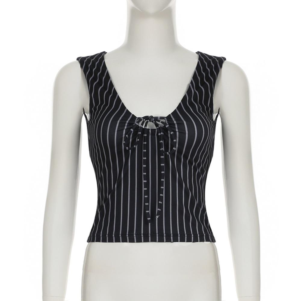 Black Stripe Sleeveless Crop Top Korean Style Women Camisole Stylish Lace Up Vest Top Streetwear L білий
Black Stripe Sleeveless Crop Top Korean Style Women Camisole Stylish Lace Up Vest Top Streetwear L білий