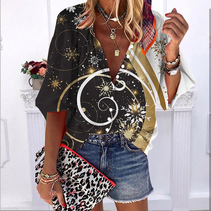2023 Summer Autumn New Fashion Women s Tops Golden Curve Printed Half Sleeve Casual Plus Size Button-down Shirt with Bubble Sleeves
2023 Summer Autumn New Fashion Women s Tops Golden Curve Printed Half Sleeve Casual Plus Size Button-down Shirt with Bubble Sleeves